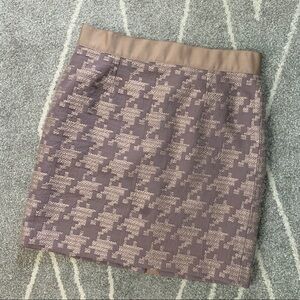 LOFT Blush Pink Houndstooth Pencil Skirt